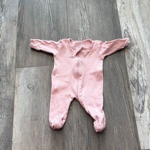 The Peanutshell Baby Pink Footed One-Piece Romper